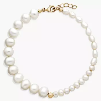 Асимметричный браслет из пресноводного жемчуга из 14-каратного желтого золота Blue Nile