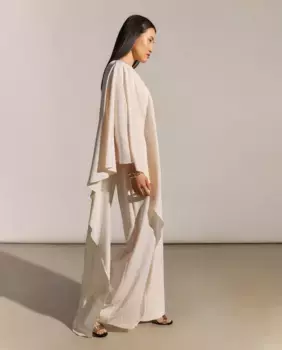 Асимметричный длинный комбинезон-кейп Woman Fiesta El Corte Ingls, цвет 120 Crudo