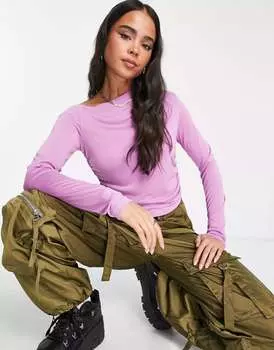 Асимметричный драпированный топ Weekday Lou лавандового цвета