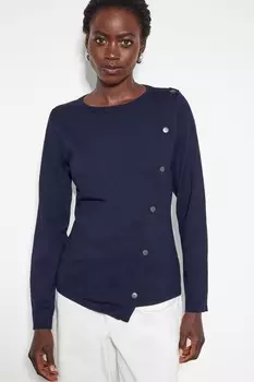 Асимметричный джемпер с пуговицами Blythe Monsoon, синий