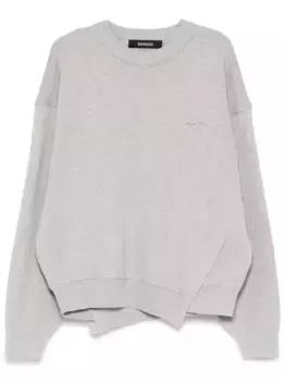 Асимметричный джемпер с вышивкой «Поэзия» SONGZIO, серый