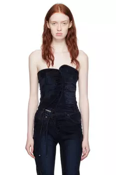 Асимметричный джинсовый топ Ottolinger, синий