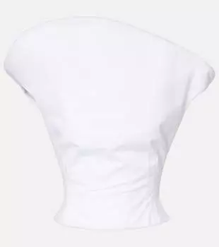 Асимметричный хлопковый топ-бюстье Magda Butrym, белый