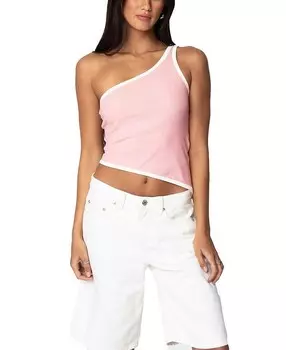 Асимметричный контрастный топ Edikted, розовый