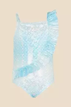 Асимметричный купальник-русалка Accessorize, синий