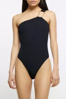 Асимметричный металлический корпус с ребрами жесткости River Island, черный