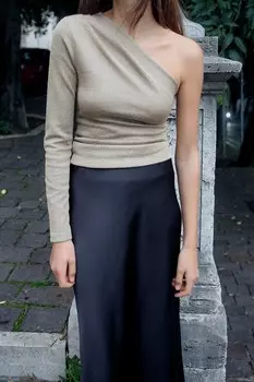 Асимметричный металлический текстурированный топ ZARA, золотой