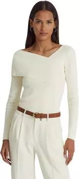 Асимметричный свитер с длинным рукавом LAUREN Ralph Lauren, цвет Natural Cream