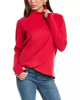 Асимметричный свитер с застежкой-молнией IBKUL Popcorn Stitch, красный
