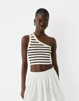 Асимметричный топ Bershka, черный