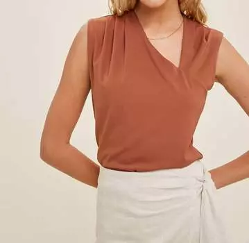 Асимметричный топ без рукавов бронзового цвета WISHLIST, цвет bronze