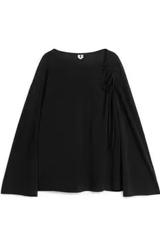 Асимметричный топ из джерси Arket, черный