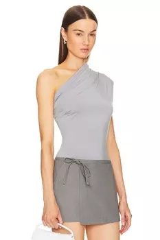 Асимметричный топ из джерси Helsa, голубой