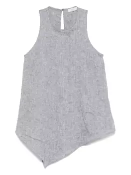 Асимметричный топ из льна Peserico, серый