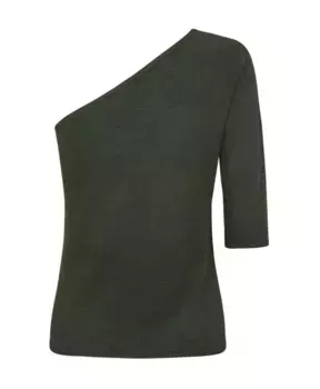 Асимметричный топ из шелкового нефрита Cortana, зеленый