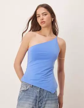 Асимметричный топ на одно плечо от Abercrombie & Fitch синего цвета