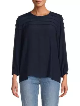 Асимметричный топ с длинными рукавами Nanette Lepore, цвет Nanette Navy