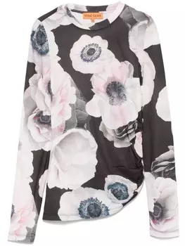 Асимметричный топ с длинными рукавами Stine Goya, черный