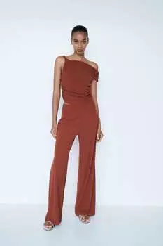 Асимметричный топ с драпировкой ZARA