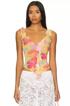 Асимметричный топ с оборками Jaded London, желтый