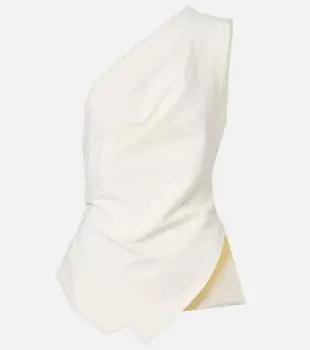 Асимметричный топ с одним плечом Rhe, белый