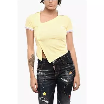 Асимметричный топ с воротником-поло Dsquared2, Yellow