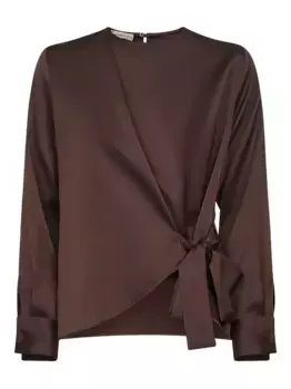 Асимметричный топ с запахом спереди Blanca Vita, коричневый