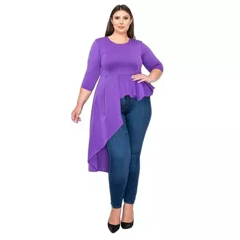 Асимметричный топ Sanctuary с баской больших размеров L I V D, фиолетовый