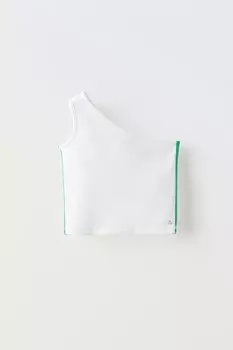 Асимметричный топ сердце ZARA, белый