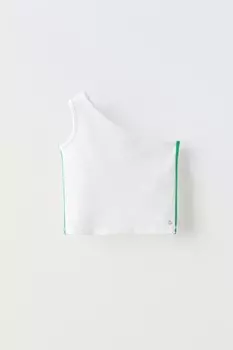 Асимметричный топ сердце ZARA, белый