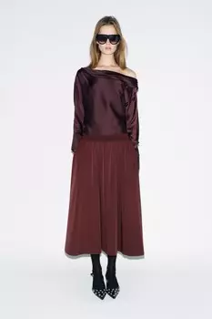 Асимметричный топ ZARA, бордо