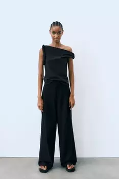 Асимметричный топ ZARA, черный