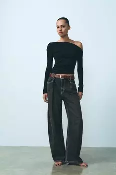 Асимметричный топ ZARA, черный