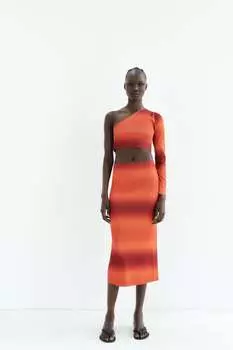 Асимметричный трикотажный топ ZARA