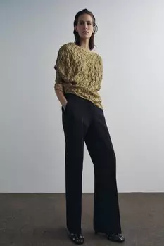 Асимметричный трикотажный топ ZARA, золотой