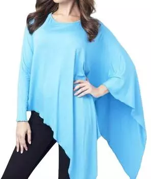 Асимметричный верх-туника бирюзового цвета ANGEL