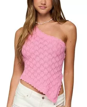 Асимметричный вязаный топ Codi с открытой спиной Edikted, розовый