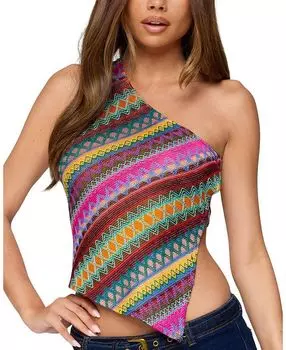 Асимметричный вязаный топ Ruelle с вышивкой Edikted, мультиколор