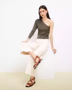 Асимметричный женский свитер Tintoretto, цвет Kaki