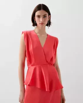 Асимметричный женский топ, приталенный на талии Scalpers, коралловый