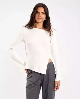 Асимметричный женский топ с длинными рукавами The-Are, цвет Crudo