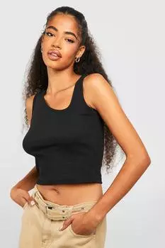 Асимметричный жилет basic rib Boohoo, черный