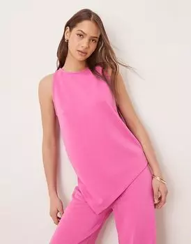 Асимметричный жилет купро ASOS DESIGN розового цвета