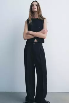 Асимметричный жилет ZARA, черный
