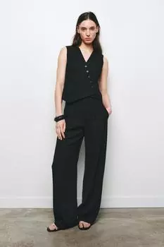 Асимметричный жилет ZARA, черный
