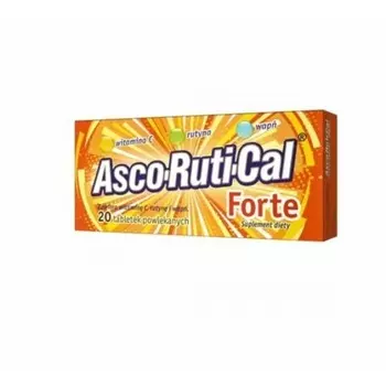 Аскорутикал Форте 20 таблеток Витамин С Защита иммунитета от инфекций, Jelfa