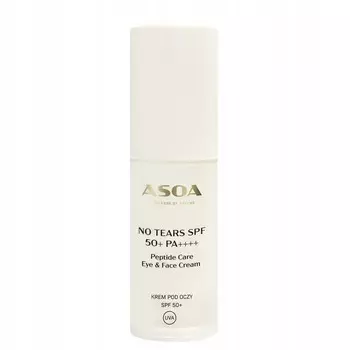 Asoa, Крем для глаз No Tears Spf 50+ Pa++++ Peptides, 30 мл
