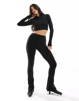 ASOS 4505 – Черные леггинсы клеш в рубчик