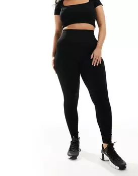 ASOS 4505 Curve – Icon – Черные бесшовные спортивные леггинсы в рубчик