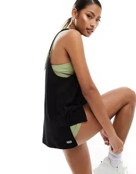 ASOS 4505 – Icon – черная хлопковая футболка с большими вырезами под мышками